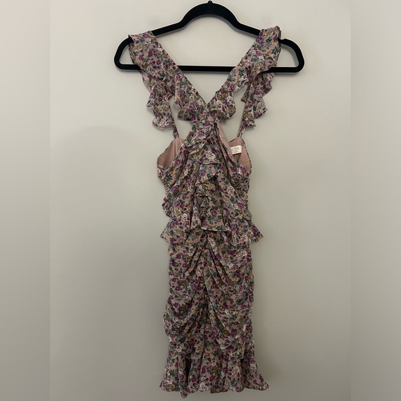 ASTR Zinnia Ditsy Floral Ruffle Ruched Mini Dress - Picture 4 of 7